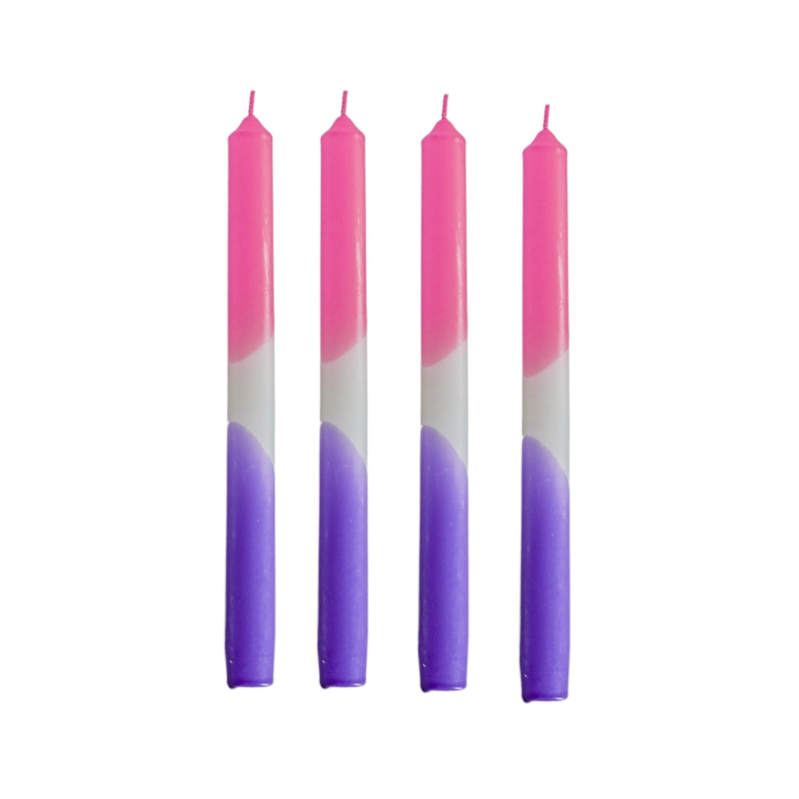 Lot de 4 cierges colorés dipdye – Rose & Violet