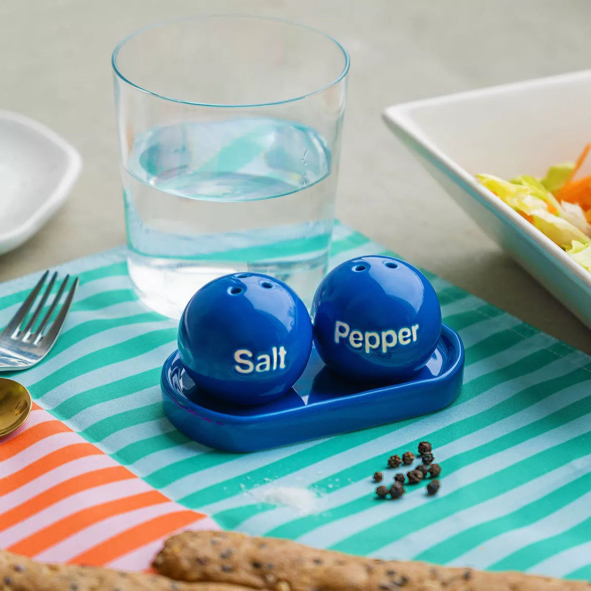 Duo design salière & poivrière – Ping Pong Bleu