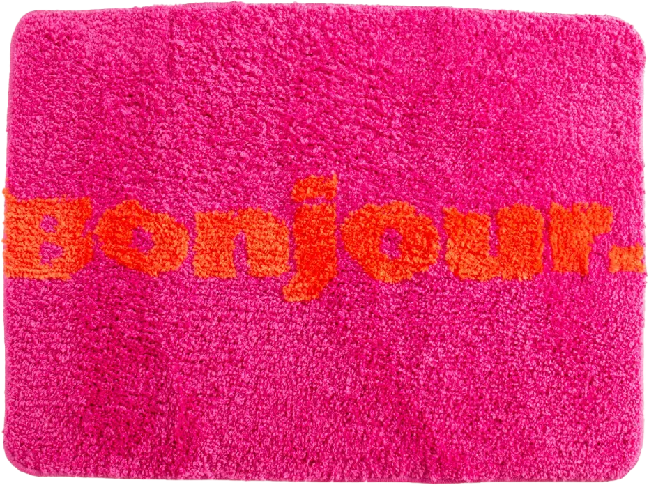 Tapis de bain “Bonjour” – Rose candy
