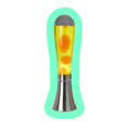 Lampe à lave Magma – Jaune & Argent (45 cm)