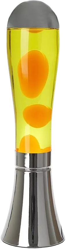 Lampe à lave Magma – Jaune & Argent (45 cm)