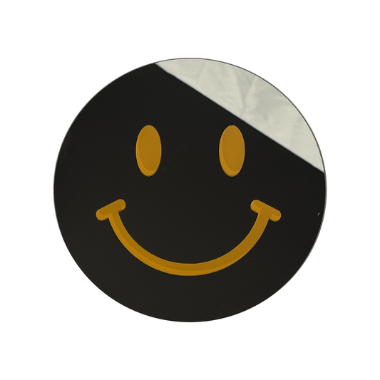Miroir mural rond – Smiley Face Jaune (20 cm)