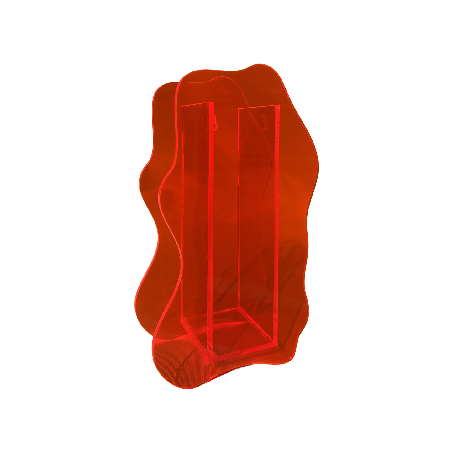 Vase abstrait néon – Orange fluo
