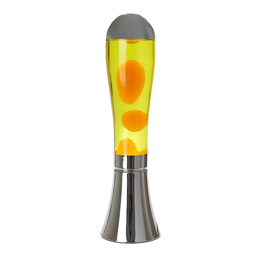 Lampe à lave Magma – Jaune & Argent (45 cm)