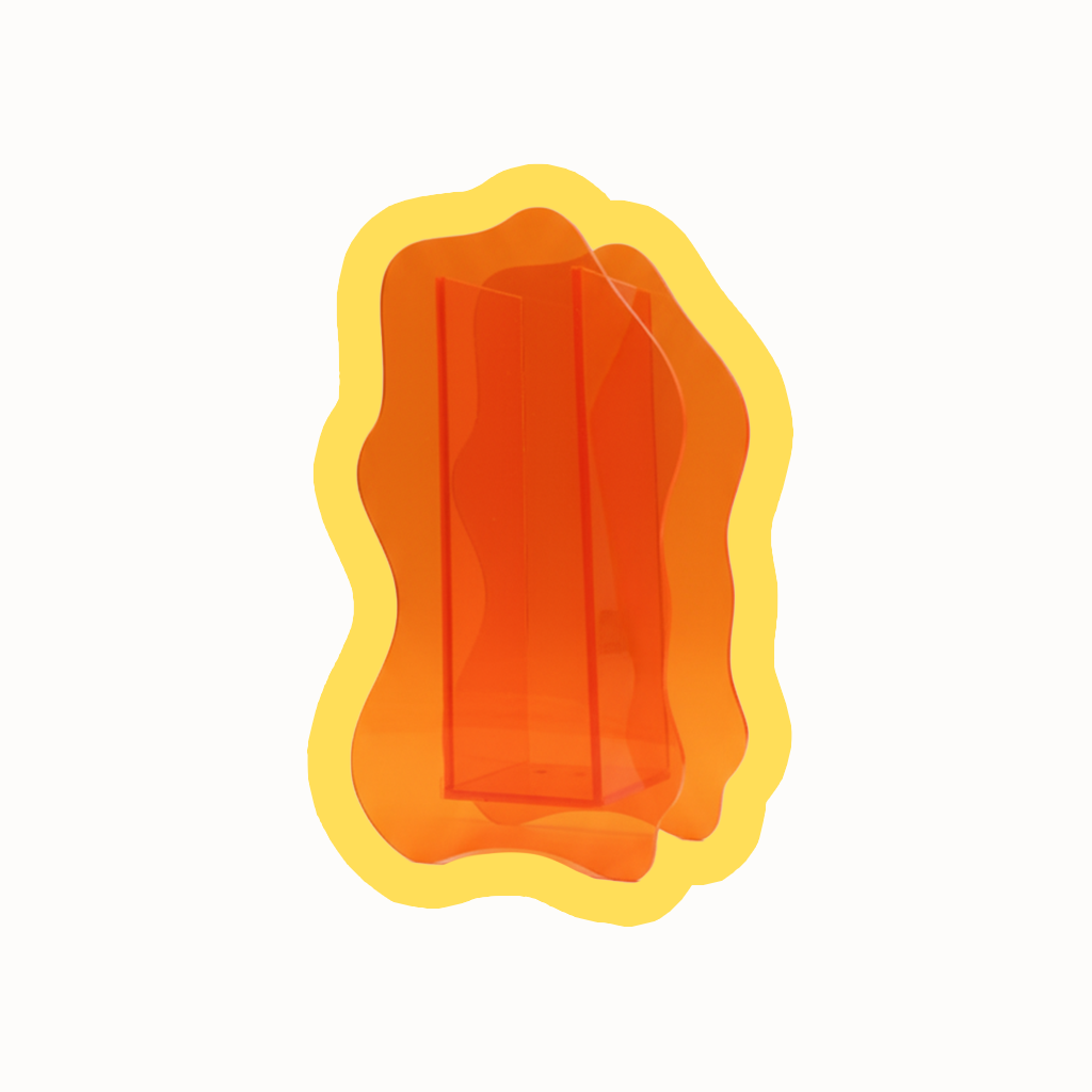 Vase abstrait néon – Orange fluo